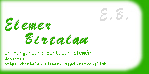 elemer birtalan business card